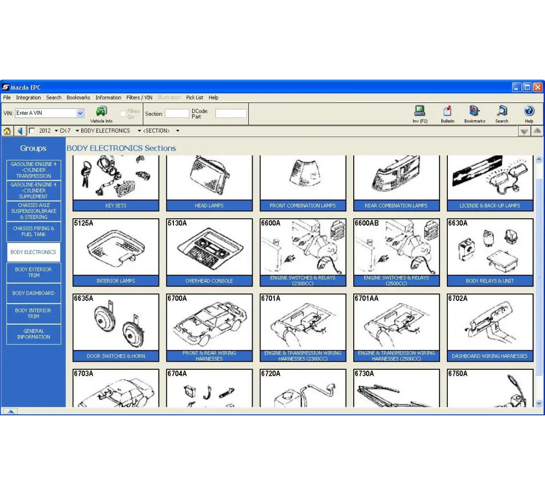 MAZDA USA EPC SPARE PARTS CATALOG 2013